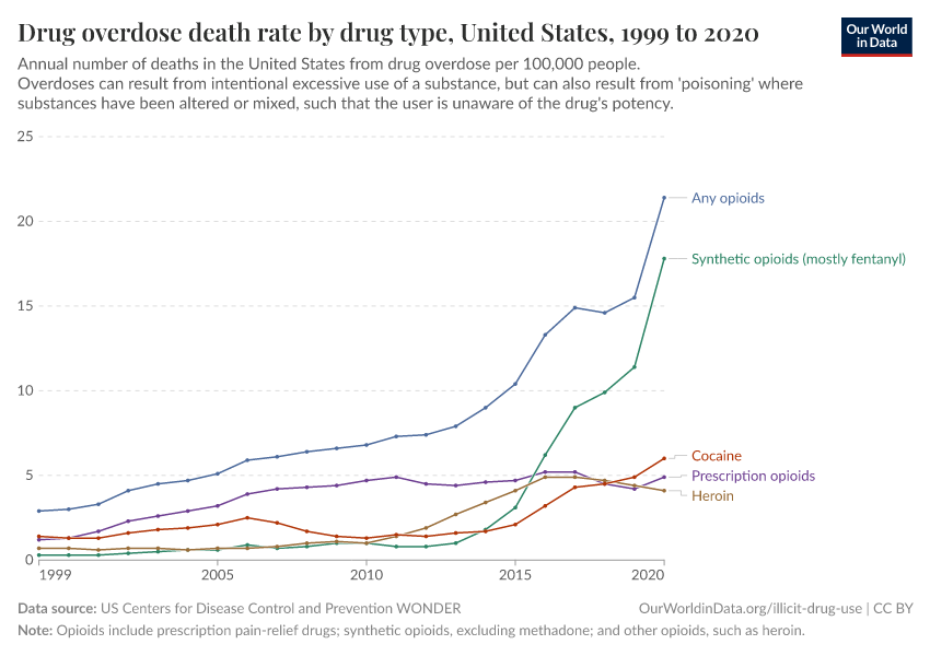 Drug overdose death rate by drug type