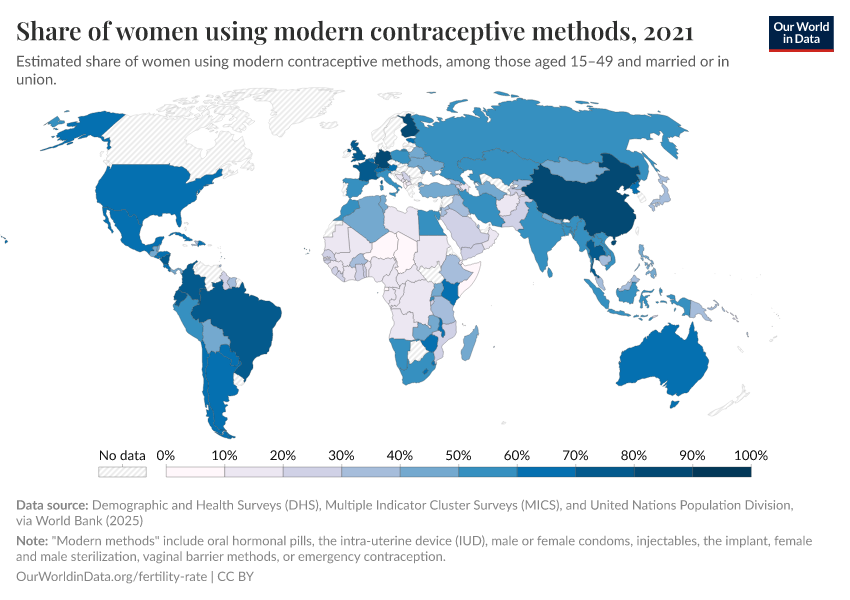 A thumbnail of the "Share of women using modern contraceptive methods" chart